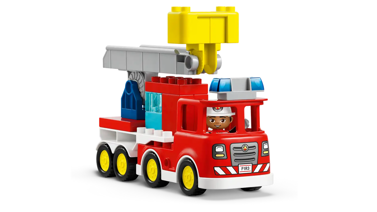 Fire Truck with Hose and Firefighter