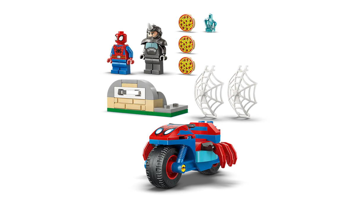 Spidey on his Motorcycle vs. Rhino
