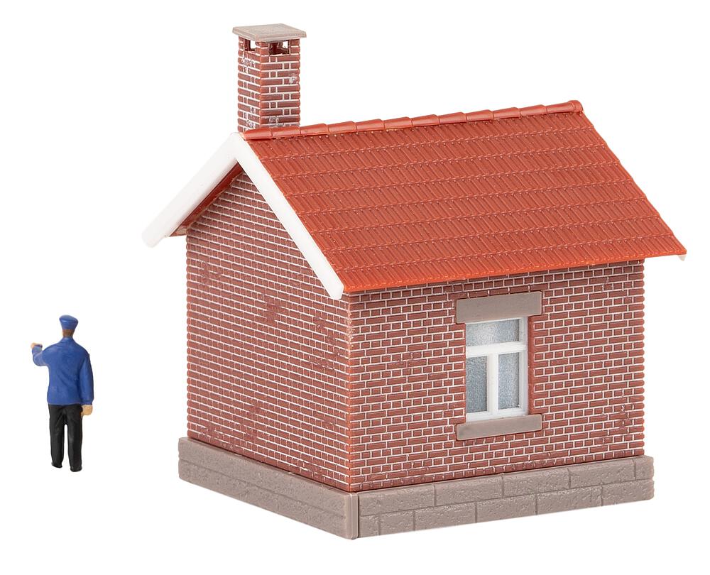 Signal box with sandstone base