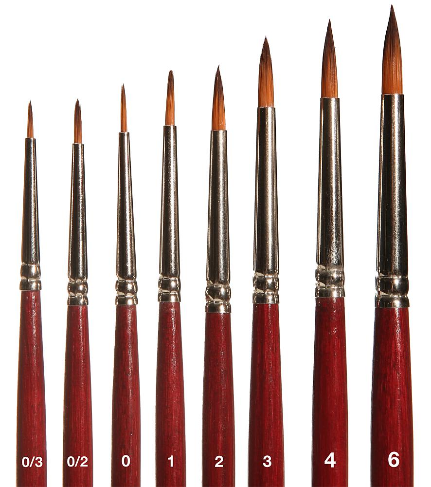 Round brush with brown tip