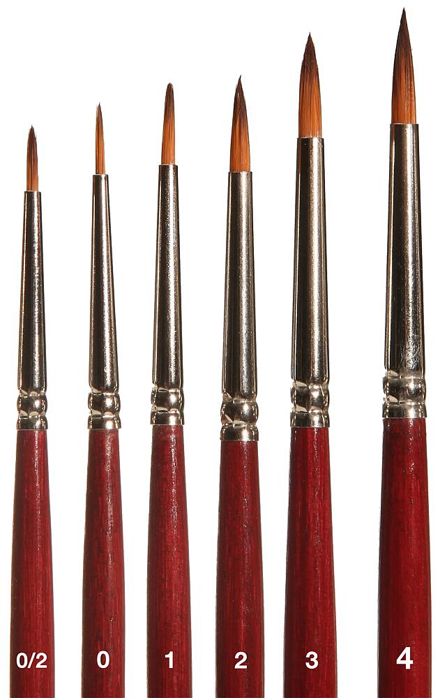 Brush set, round brush with brown tip