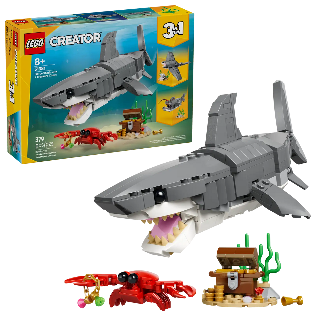 Fierce Shark with a Treasure Chest