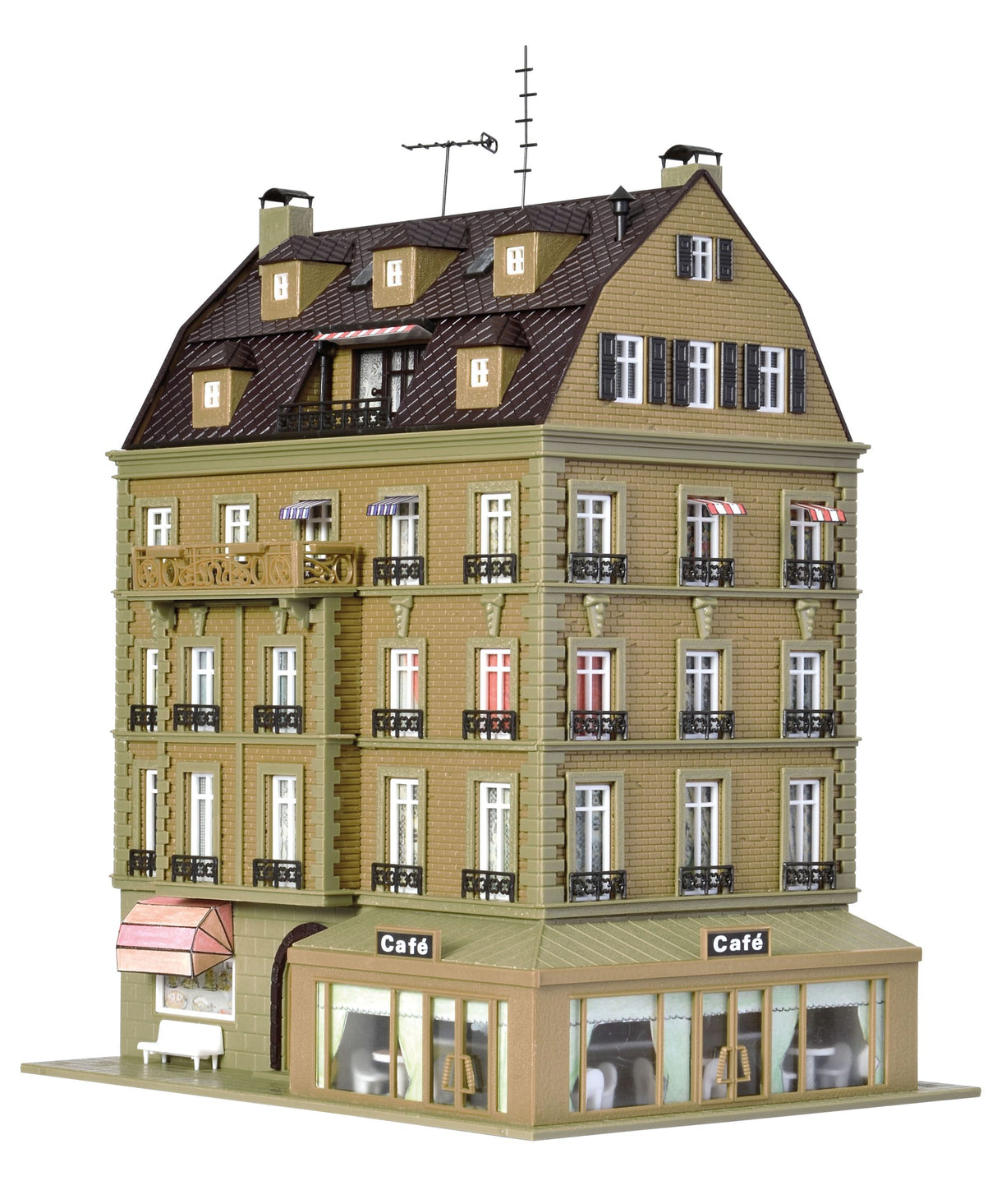 Café with Interior and LED Lighting, Functional Kit