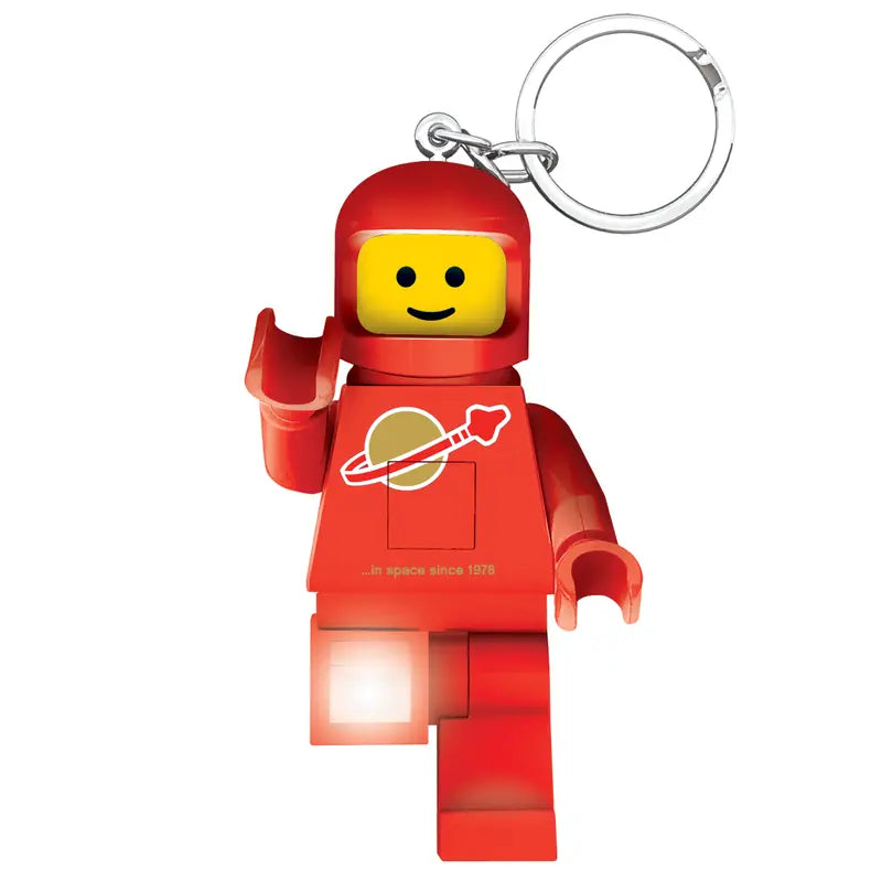 LED Key Light Classic Space Minifigure Key Chain Red