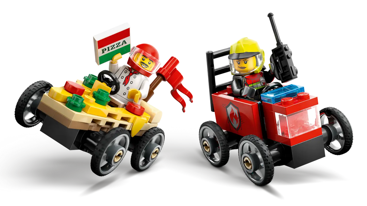 Pizza vs. Fire Truck Race Car Pack