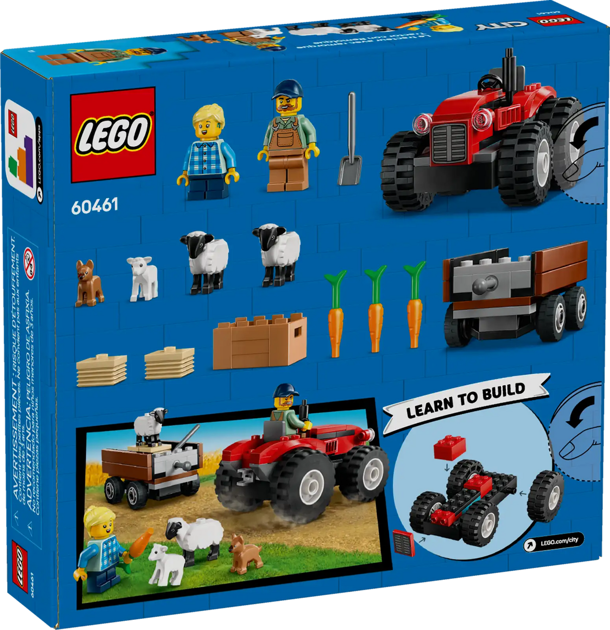 Red Farm Tractor with Trailer & Sheep