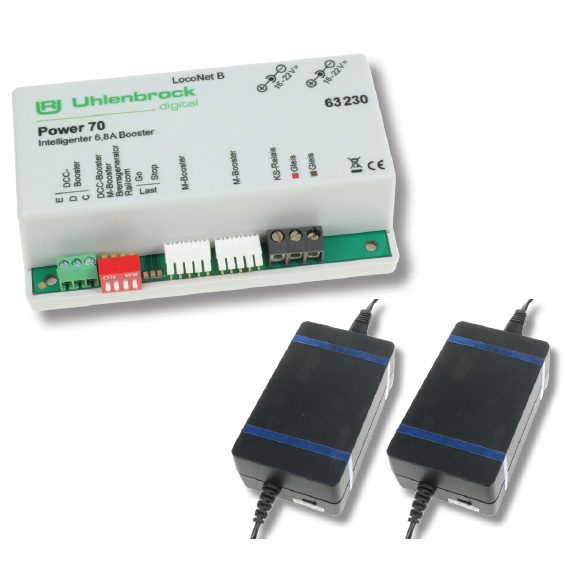 Power 70, 6.8A booster with 2 power supply units