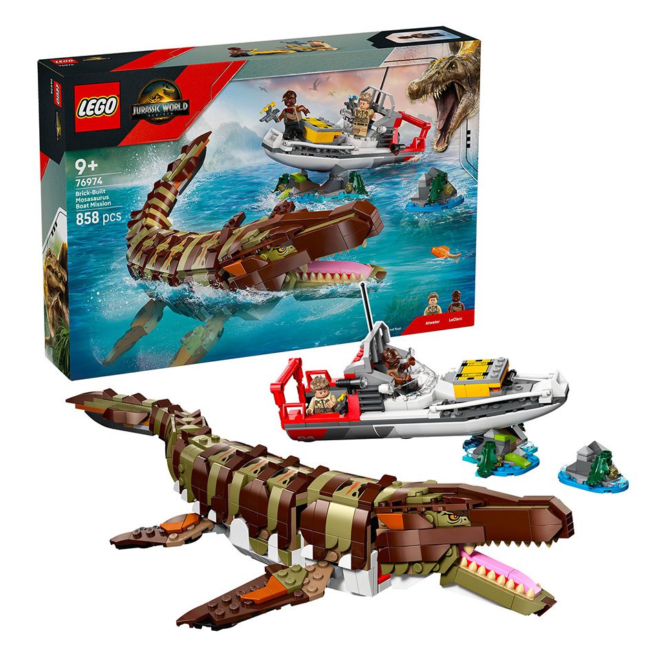 Brick-Built Mosasaurus Boat Mission