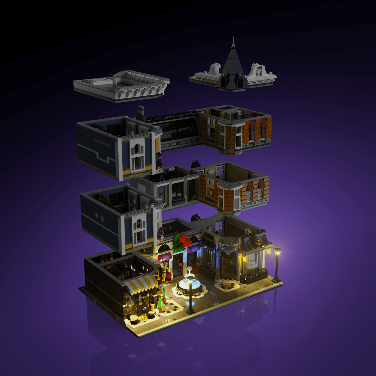 Light My Bricks (LMB) 2.0 Light Kit for LEGO #10255 Assembly Square