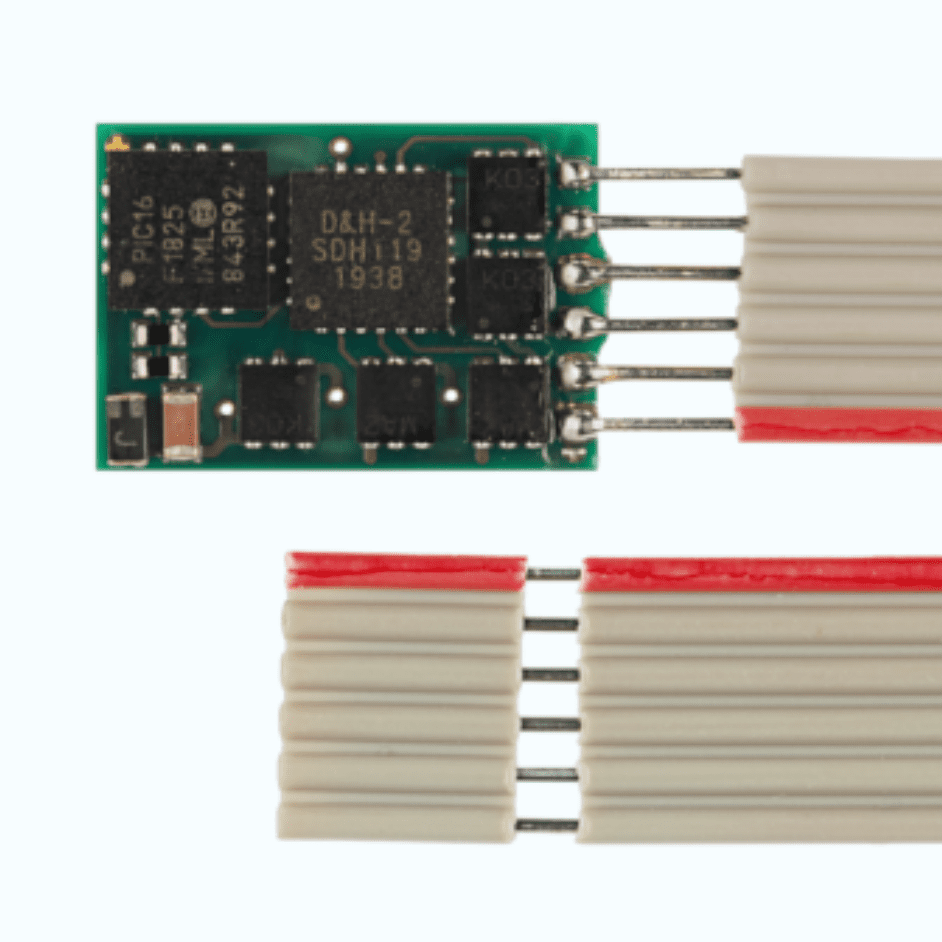Vehicle decoder DH10C for SX1, SX2, DCC and MM, With ribbon cable for NEM 651