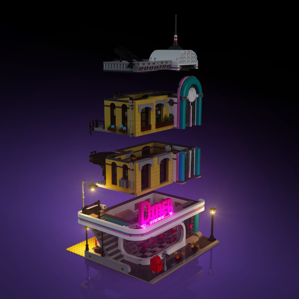 Light My Bricks (LMB) 2.0 Light Kit for LEGO #10260 Downtown Diner