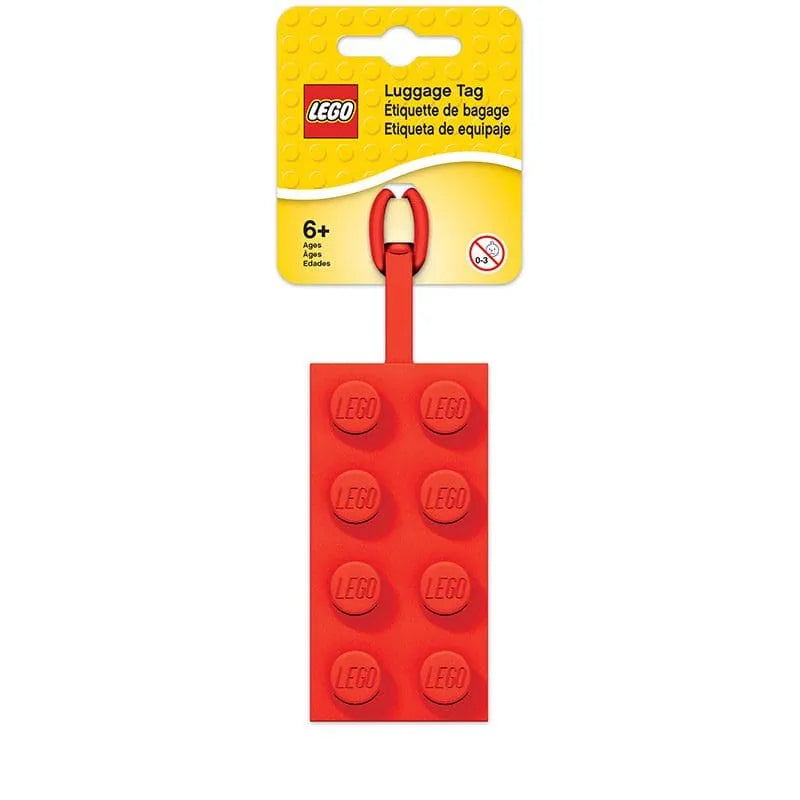 Bag / Luggage Tag, Silicone, LEGO Plate 2 x 4 Red