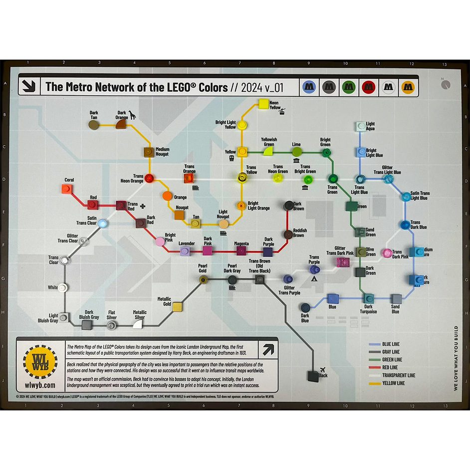 Metro Map of the LEGO Colors | 2024 v_01