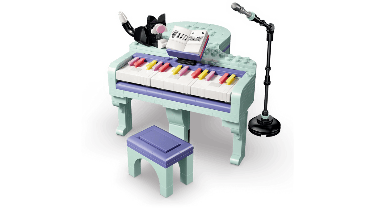 Music Decor Piano with Cat