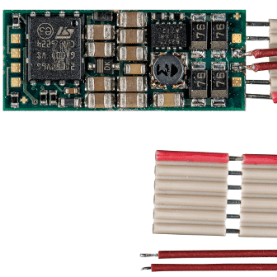 Vehicle sound decoder SD10A for SX1, SX2, DCC and MM, With ribbon cable for NEM 651 and 2