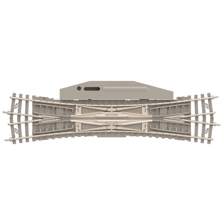 Minitrix Electric Double Slip Switch with Concrete Ties - 15° Length 129.8 mm / 5-1/8"