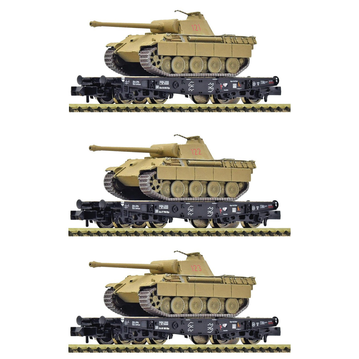 3 Piece Set: Heavy-duty Flat Wagons, DRB