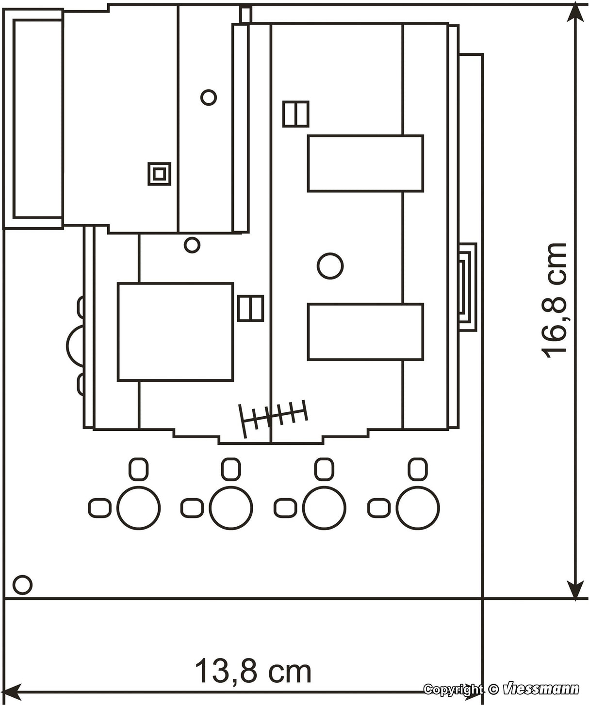 Café-Bistro with Interior and LED Lighting, Functional Kit