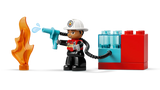 Fire Truck with Hose and Firefighter