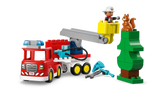 Fire Truck with Hose and Firefighter