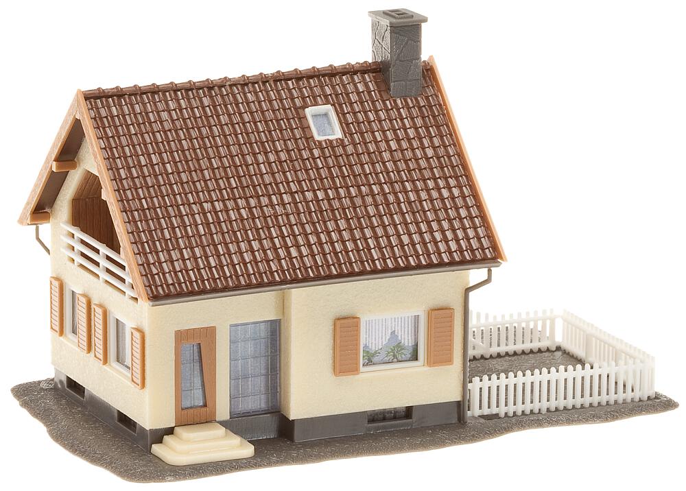 Transformer house with electricity pylons
