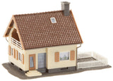 Transformer house with electricity pylons