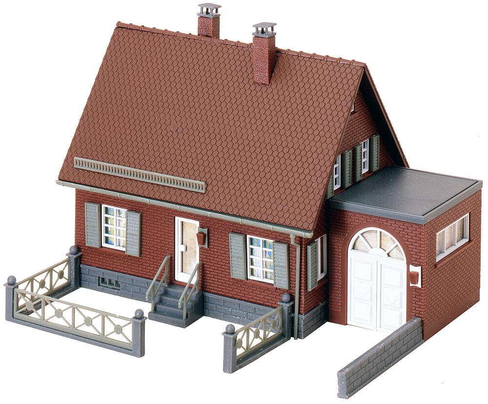 Transformer house with pointed roof