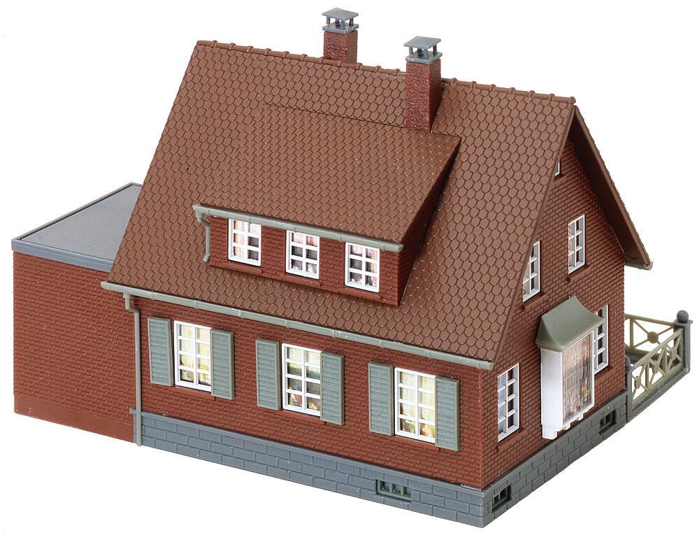 Transformer house with pointed roof