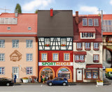 Half-timbered house with garage
