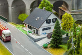 Petrol station with service building
