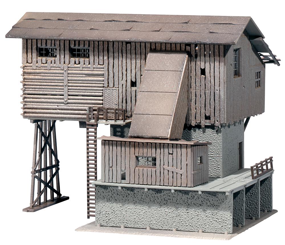 Half-timbered house with well