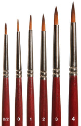 Brush set, round brush with brown tip