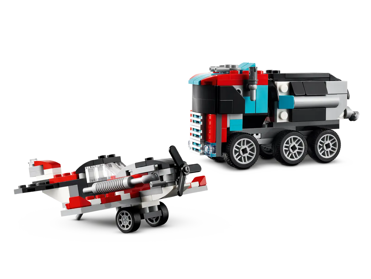 Flatbed Truck With Helicopter
