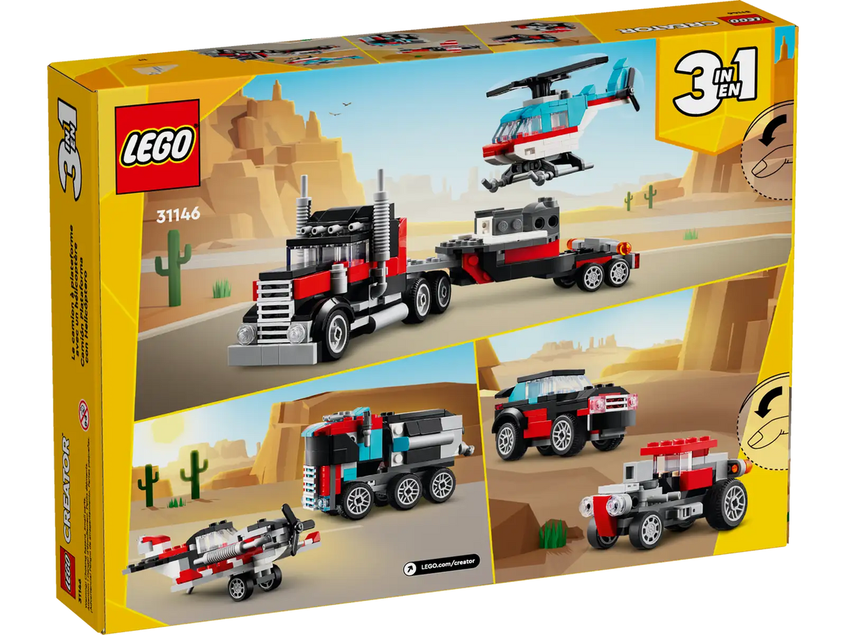Flatbed Truck With Helicopter