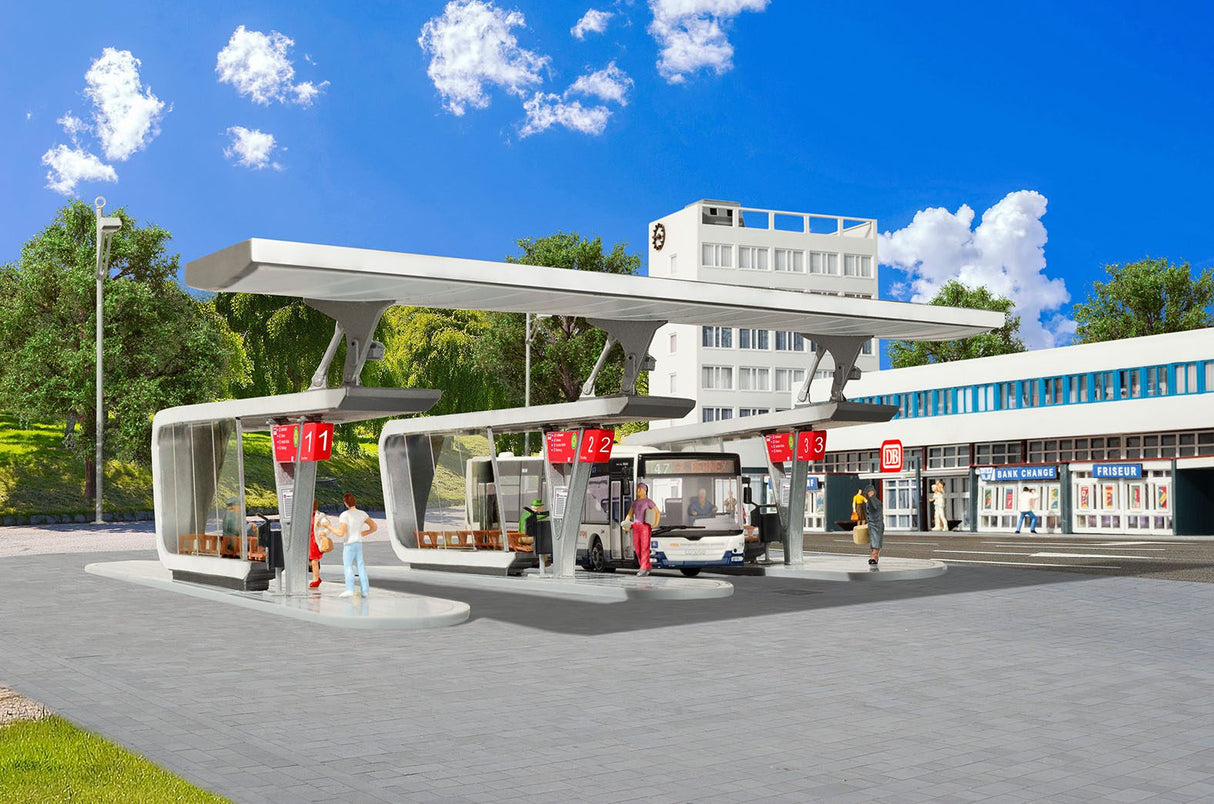 Extension Set 2 Modern Bus Stops with Roof incl. LED Lighting