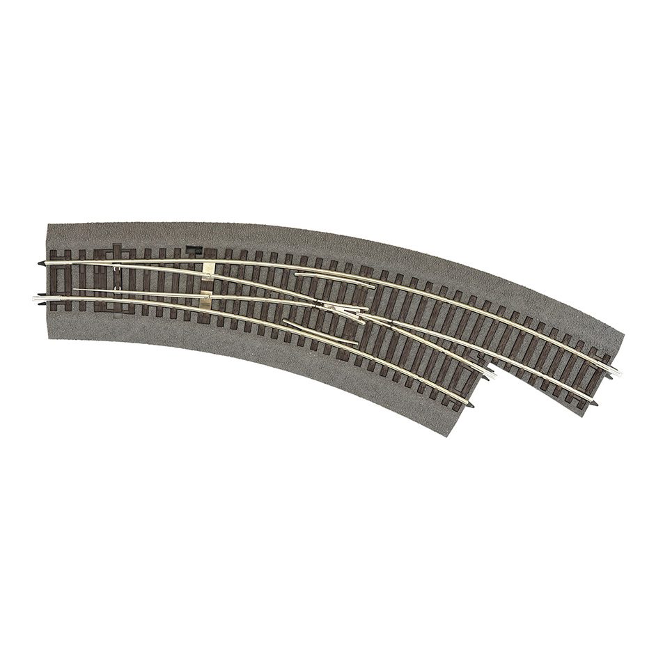 Curved turnout left hand BWl5/6 with bedding, manually operated