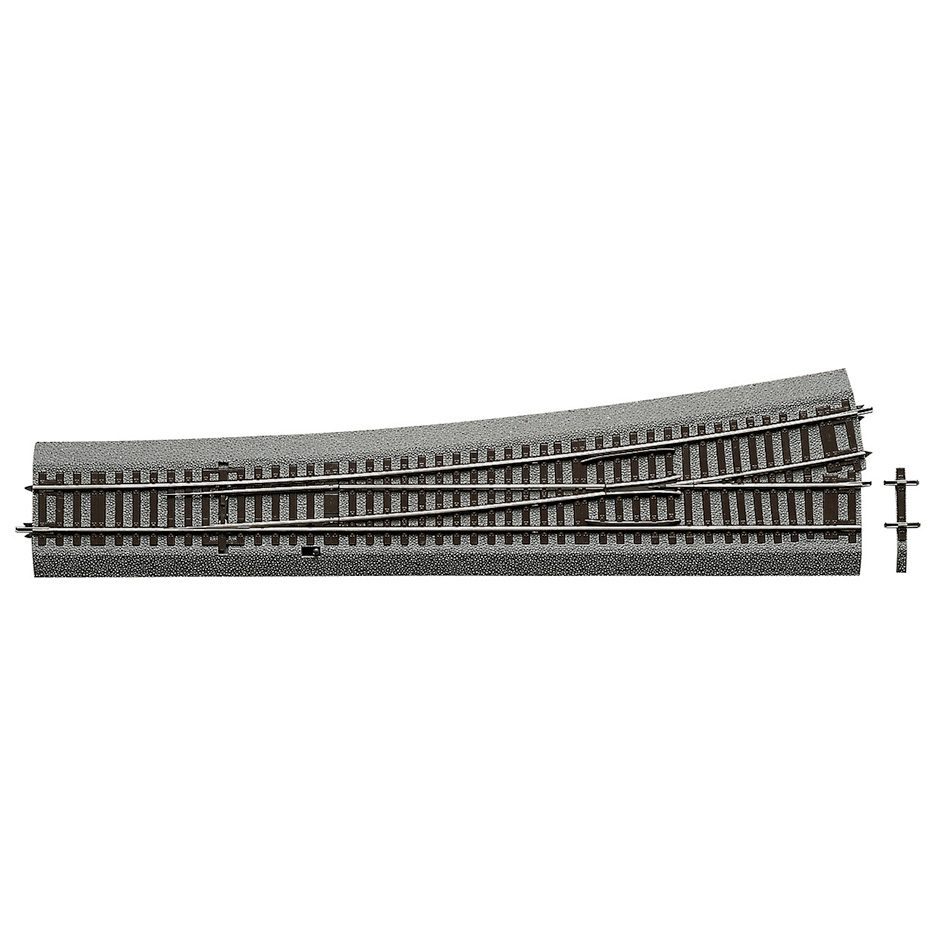 Curved turnout right hand BWr5/6 with bedding, manually operated
