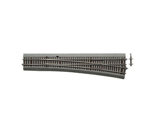 Curved turnout right hand BWr3/4 with bedding, manually operated
