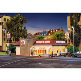 Burger King Fast Food Restaurant with Interior and LED Lighting, Functional Kit