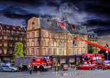 Finance Office on Fire, with LED Lighting, Smoke Generator and Colour Tablets