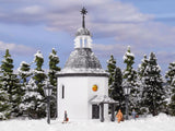 Silent Night Memorial Chapel with LED Lighting and Artificial Snow, Functional Kit