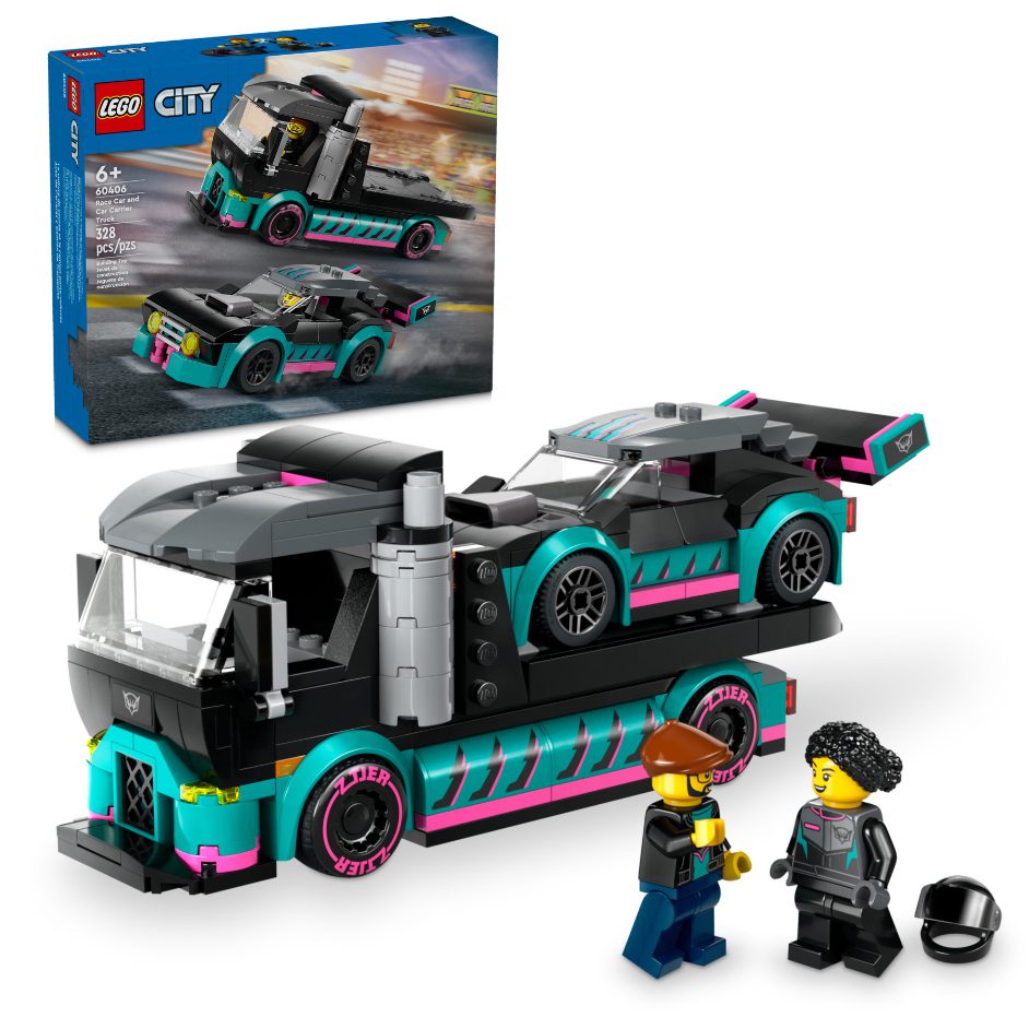 Race Car And Car Carrier Truck