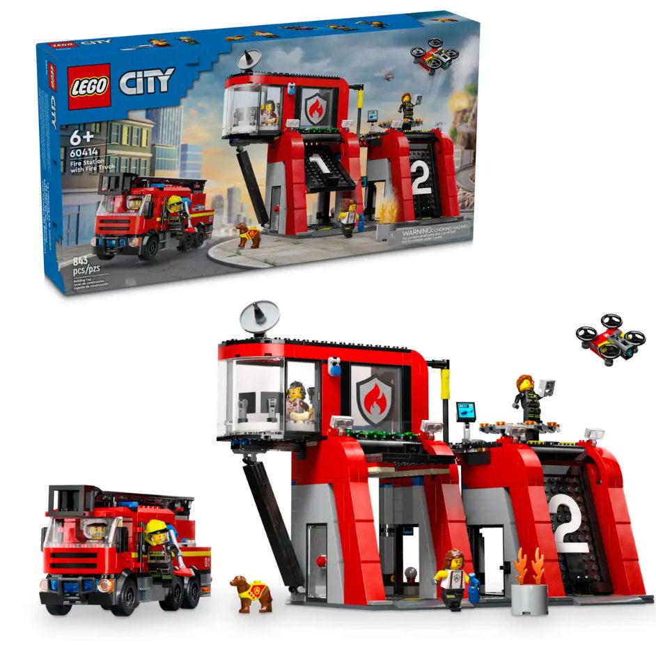 Fire Station With Fire Engine