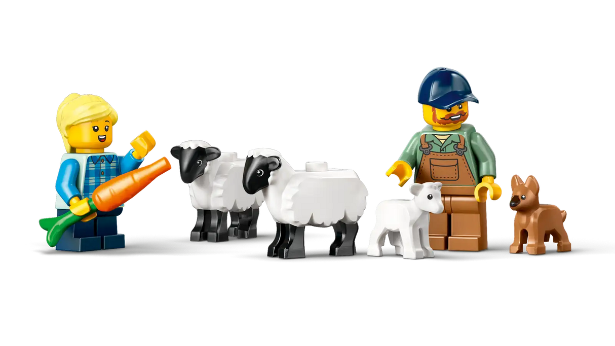 Red Farm Tractor with Trailer &amp; Sheep