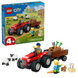 Red Farm Tractor with Trailer &amp; Sheep