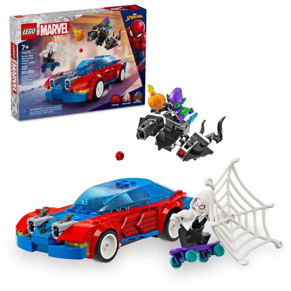 Spider-Man Race Car and Venom Green Goblin
