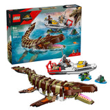 Brick-Built Mosasaurus Boat Mission