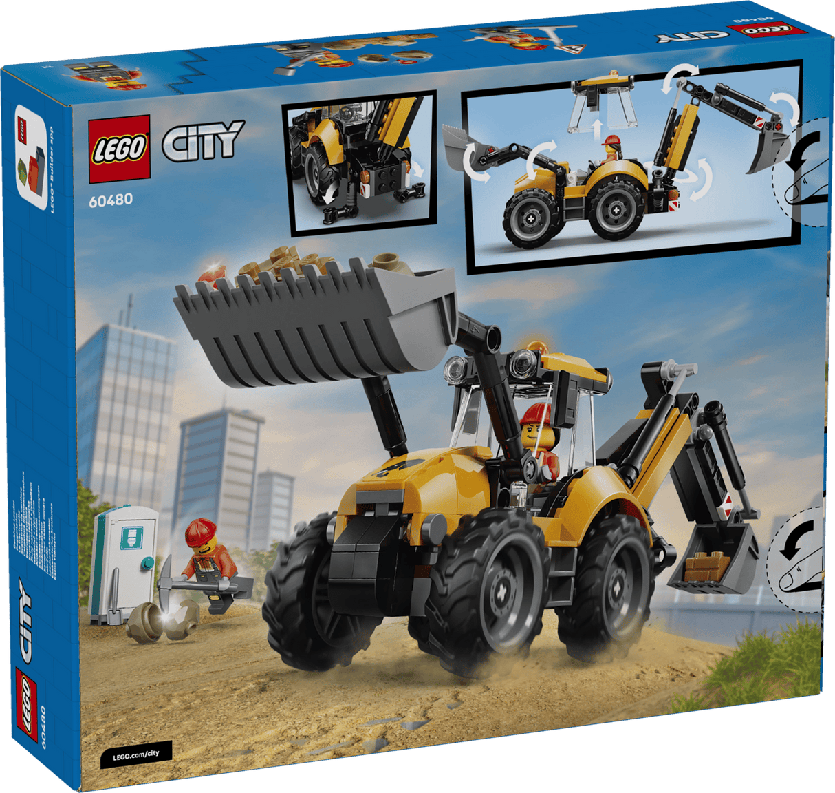 Yellow Backhoe Loader