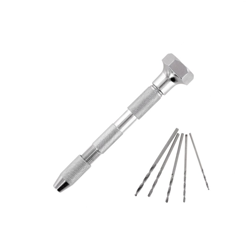 Double-Ended Pin Vice With Swivel Top – Includes 5 Drills