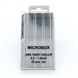 Microbox Drill Bit Set – 20 Pieces (0.3–1.6mm)